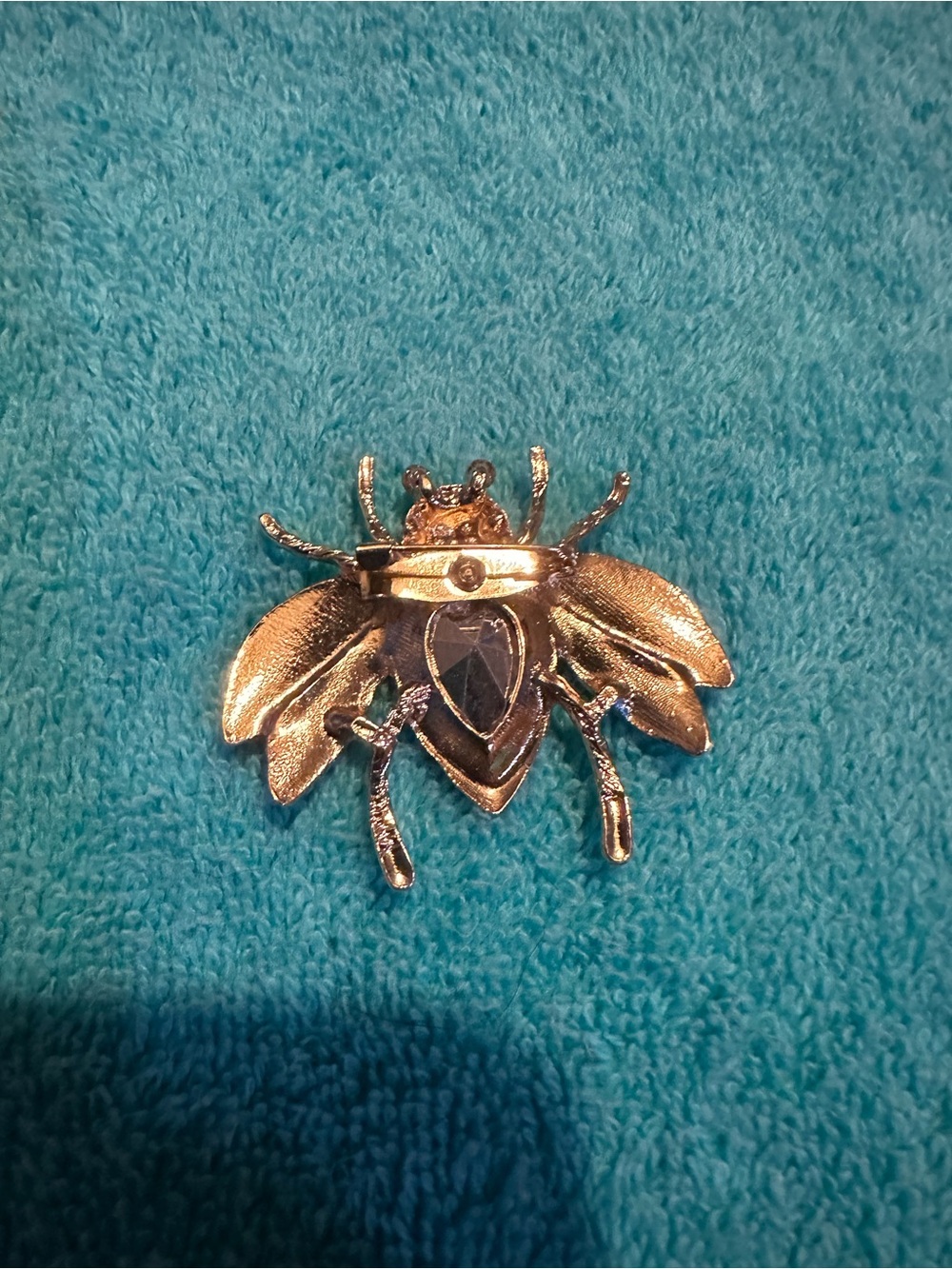 Blue Crystal Bee Brooch Pin - Women's Jewelry - Picture 4 of 4